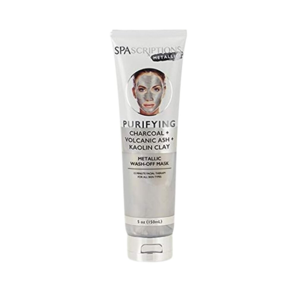 SpaScriptions CHARCOAL + VOLCANIC ASH + KAOLIN CLAY METALLIC Wash-Off Face Mask